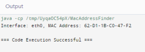 find mac address using Java.