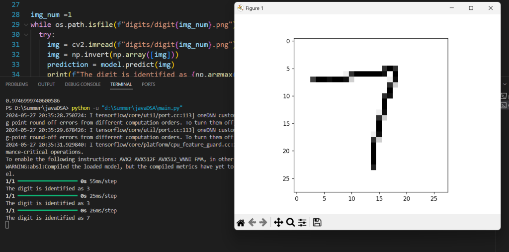 Hand-written digit detection in Python