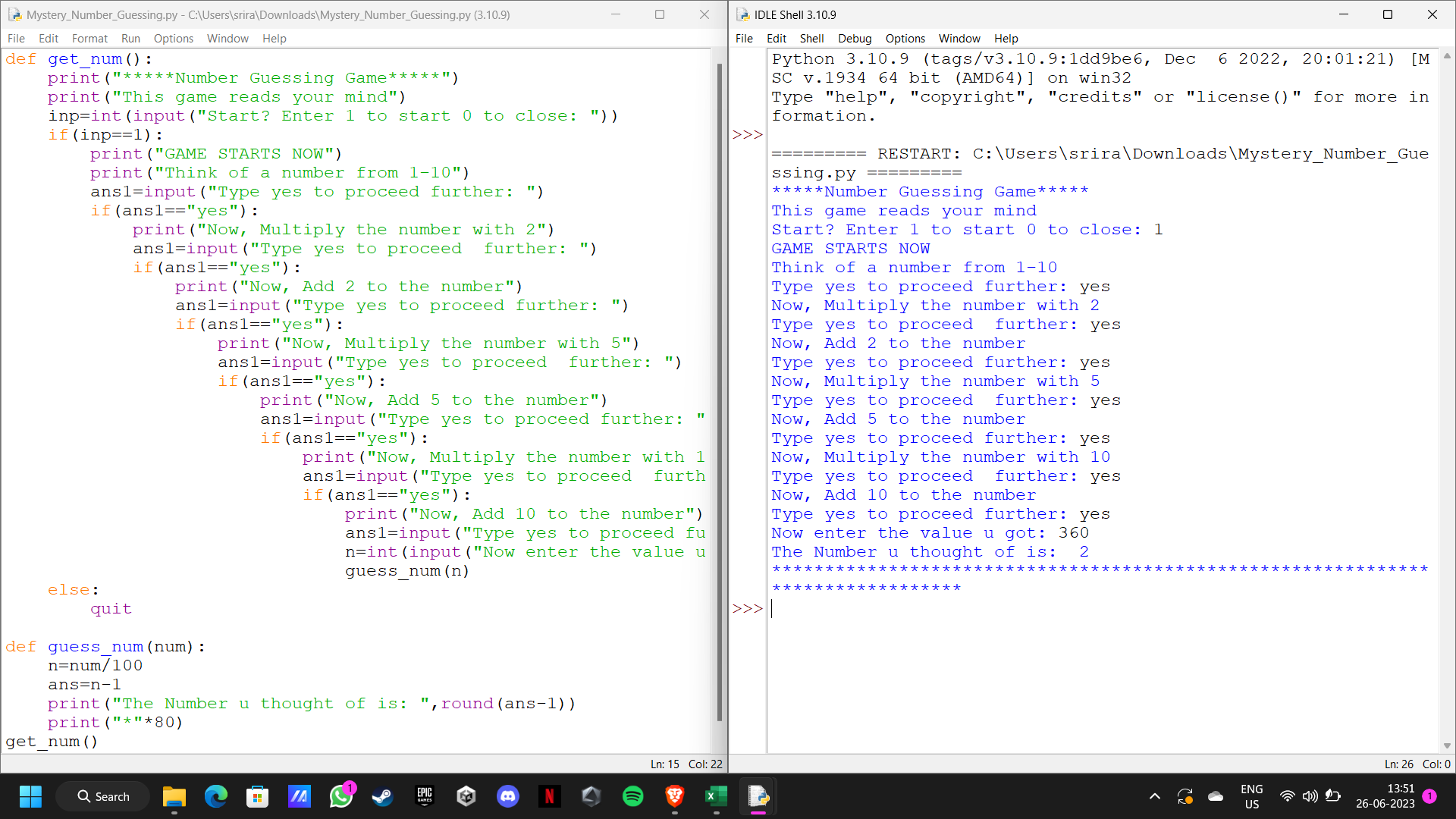 Mystery Number Guessing using python | Sriramvenkat81
