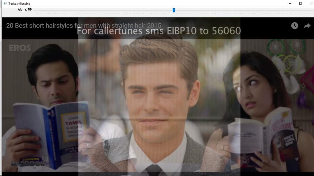 Sample Trackbar Blending Image