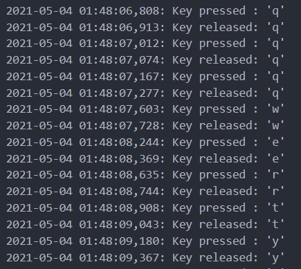 KEYBOARD ACTIVITY LOG FILE OUTPUT
