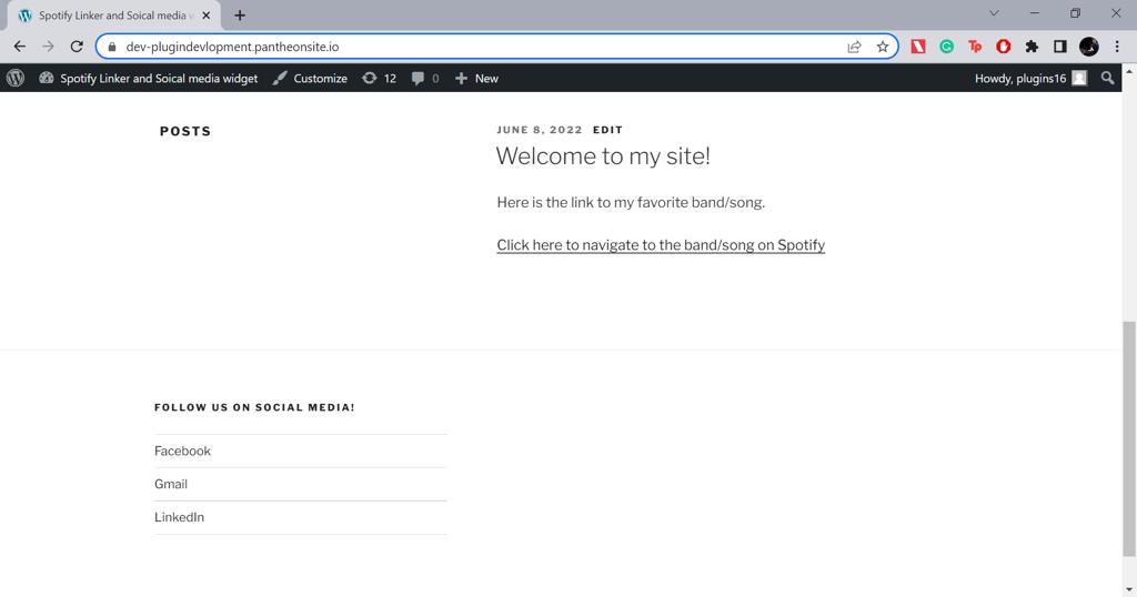 How the widget is seen on the webpage