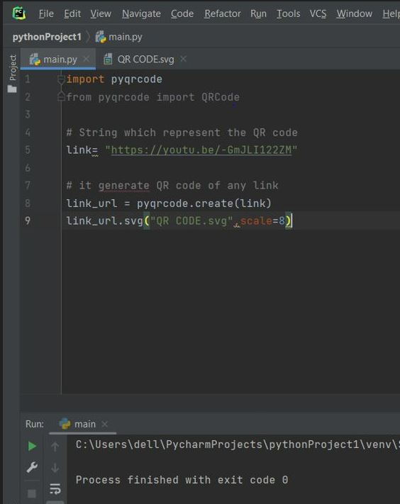 Generate QR Code Using Pyqrcode Module In Python NEHA123
