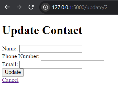 can update contact details with id of contact