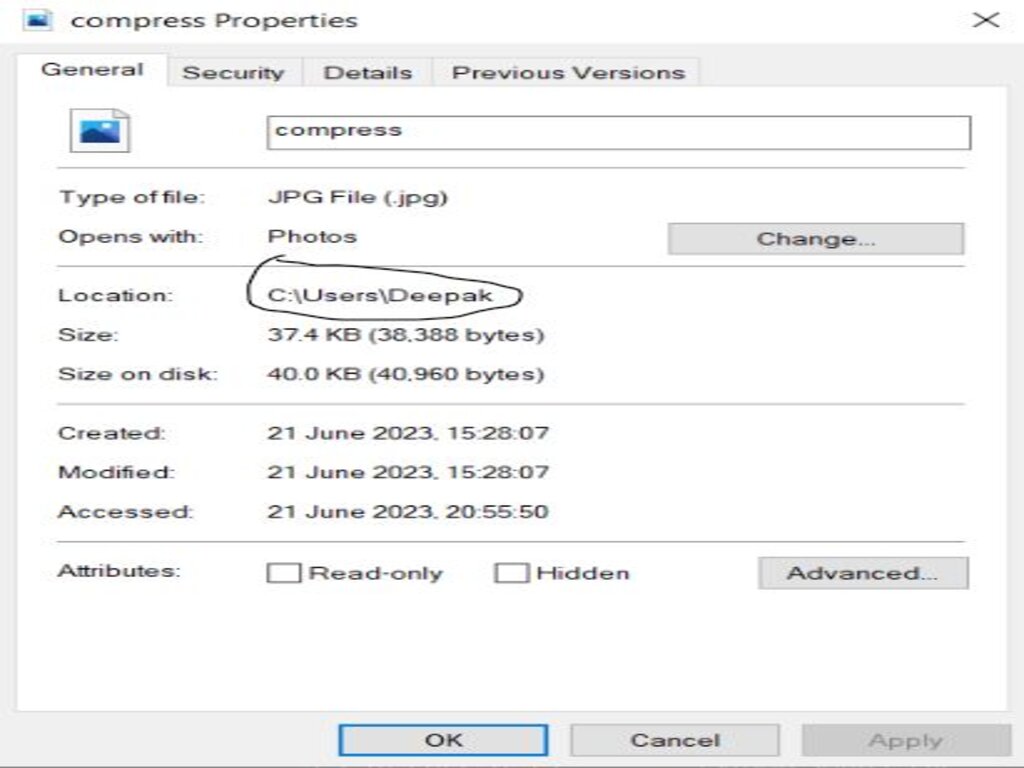 output of the image after compression