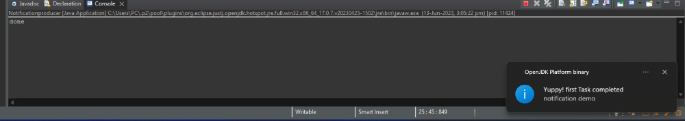 output of code
