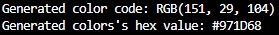 Test output