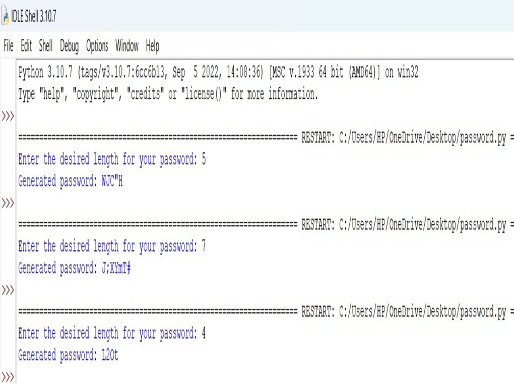 Password generator using python