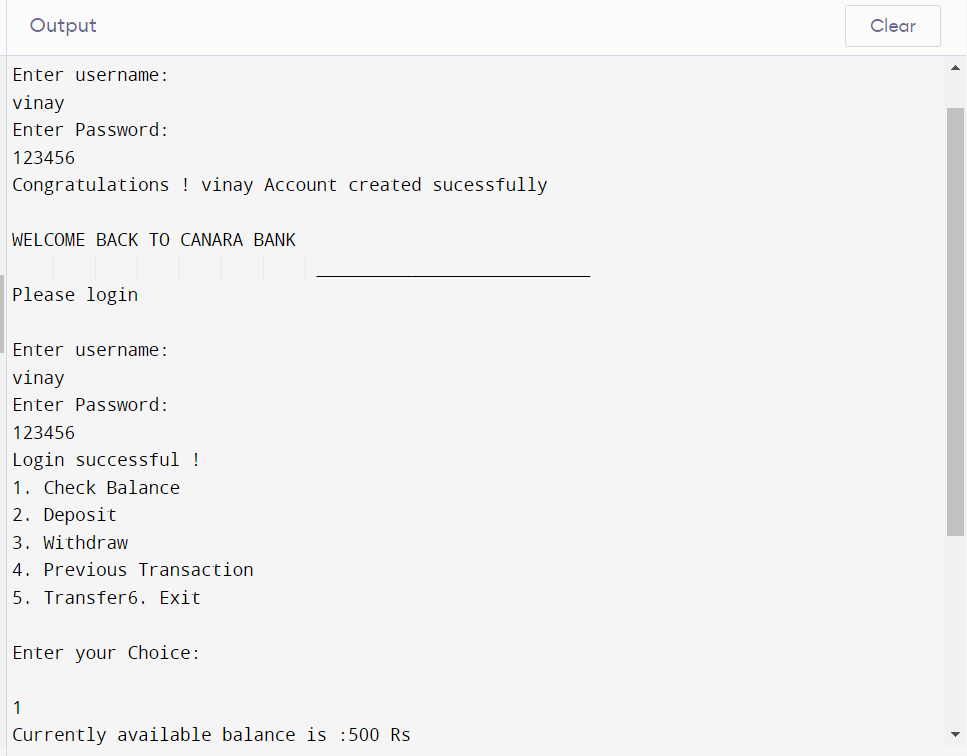 ATM INTERFACE with java screen short of running project
