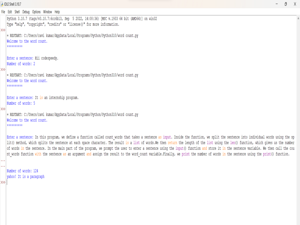 word count using python
