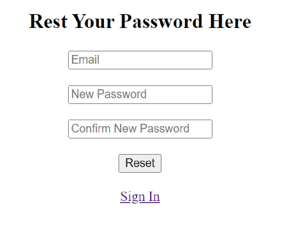 Forgot Password Page
