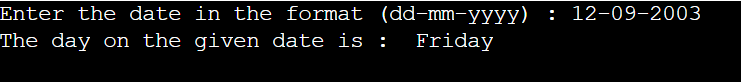 Conversion of Date to Day