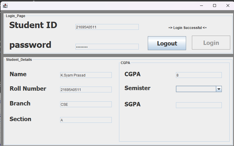 Login Successful Page