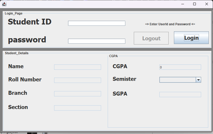 Provide Login Details