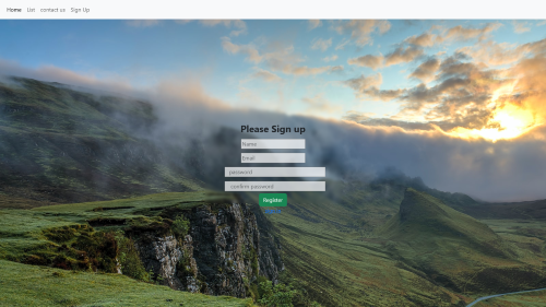 sign up page