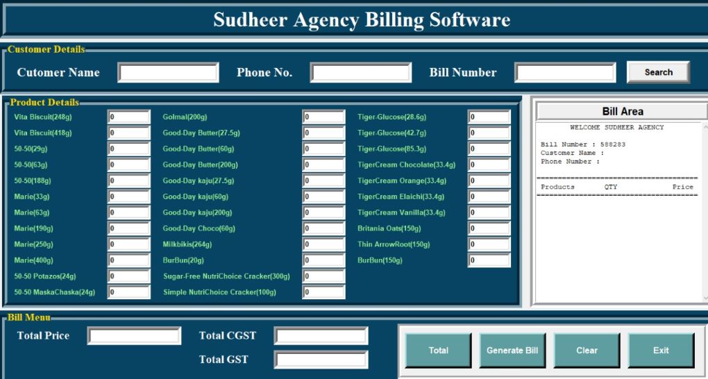 Billing GUI