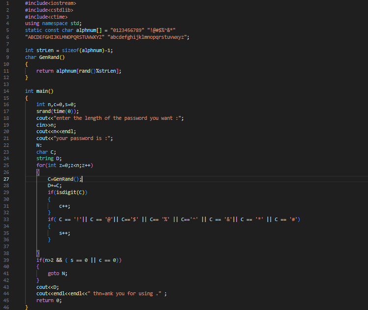 random password generator source code