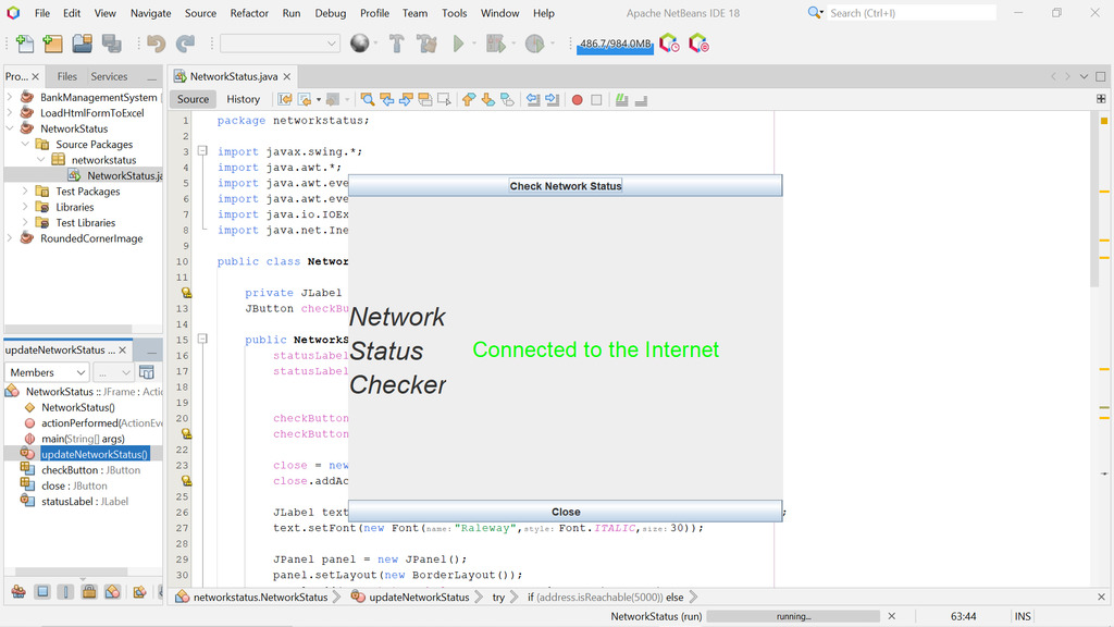 connected to the internet 